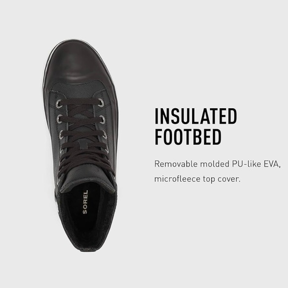 Sorel Cheyenne Metro Hi Top Waterproof Black & White Sneaker Boot Men’s Size 8 - Picture 8 of 16